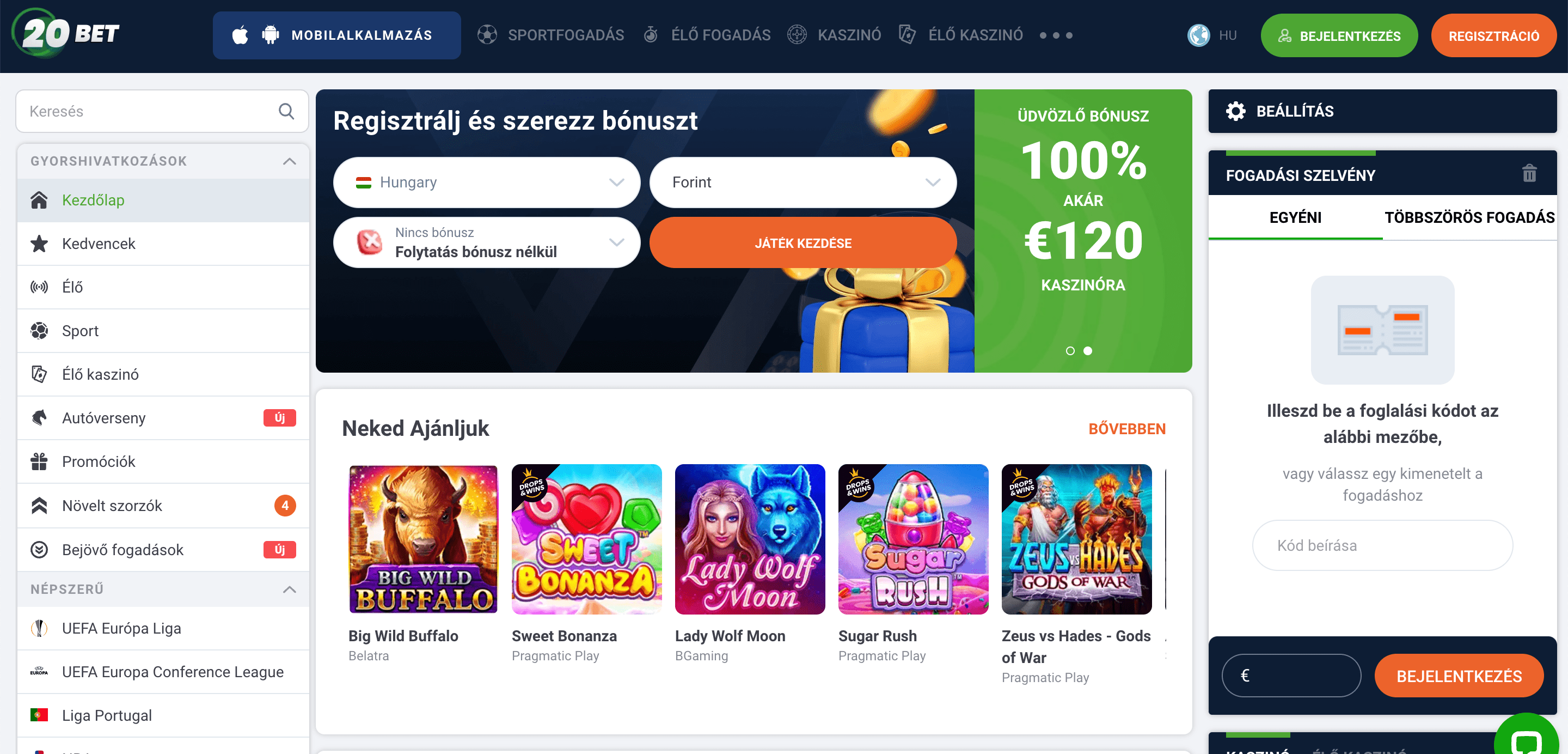 20Bet Homepage